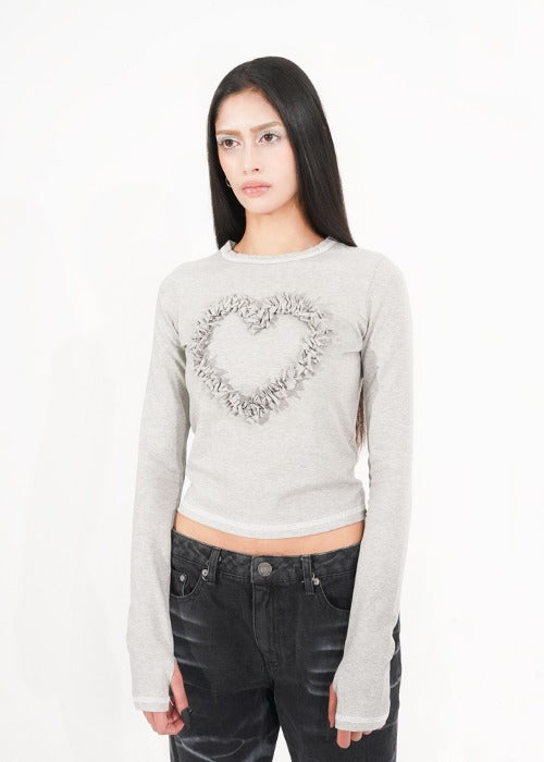 mining-ss-24-heart-long-sleeve-top-gray