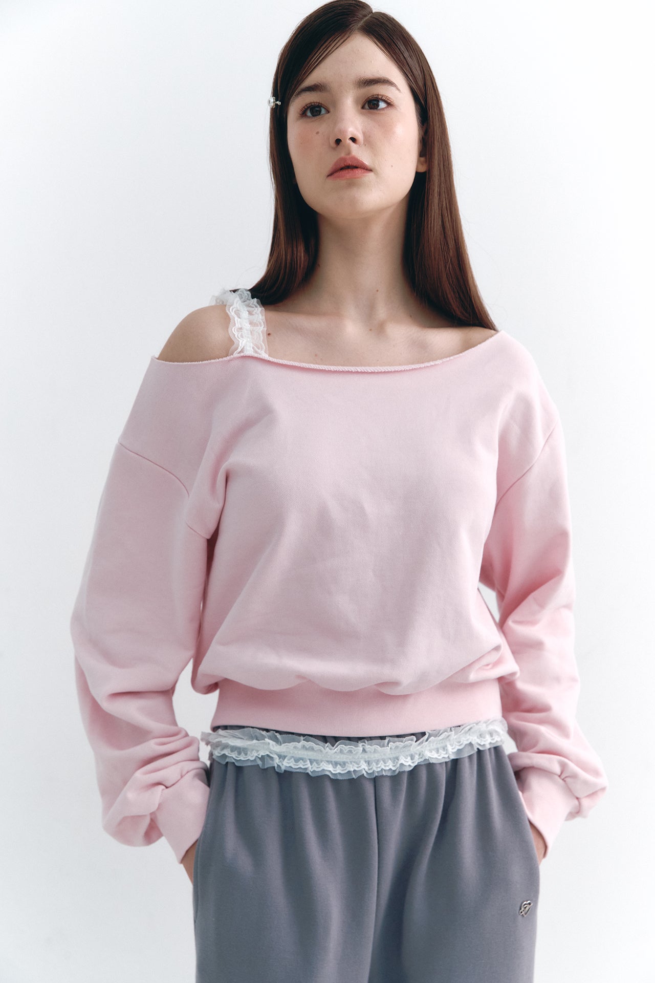 moilly-ss-25-lace-off-shoulder-sweatshirt-pink