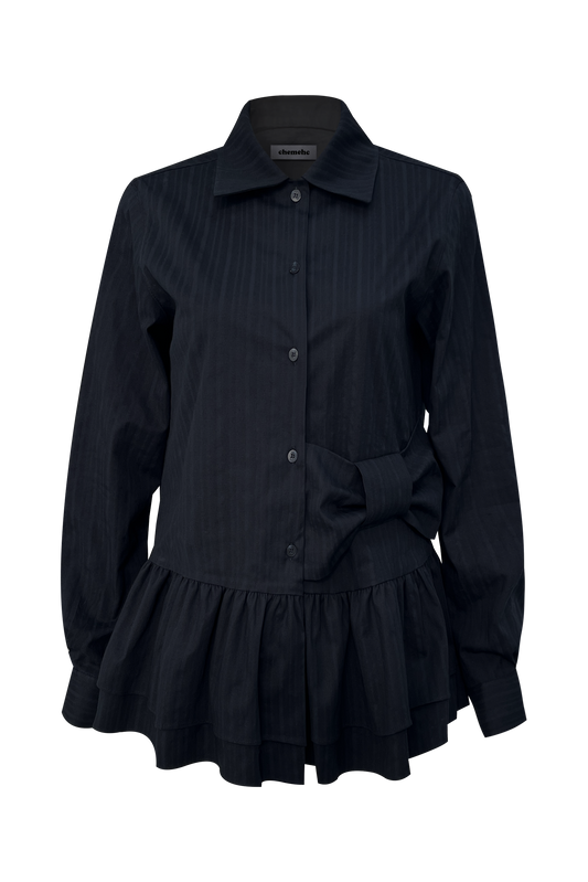 chemehc-ss-25-bow-frill-shirt-(blue-black)