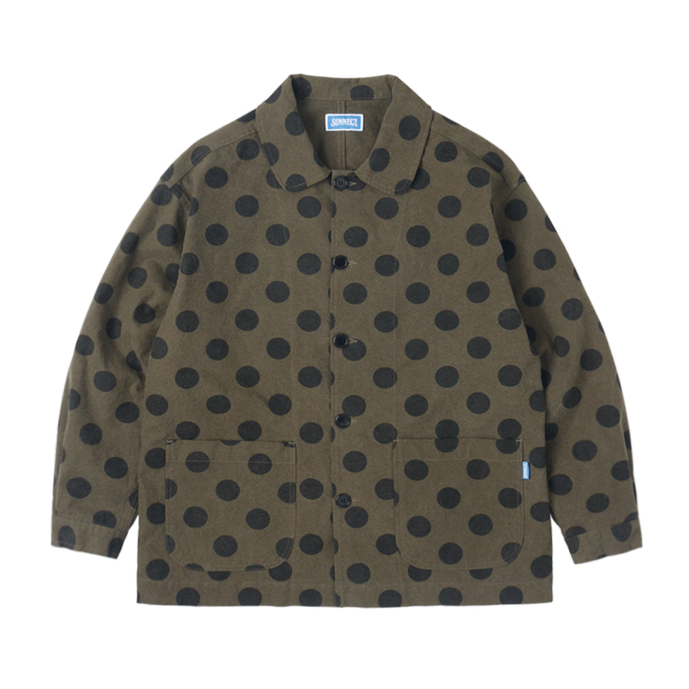 [SUNNECT] SS 25 Polka Dot Work Jacket - Olive