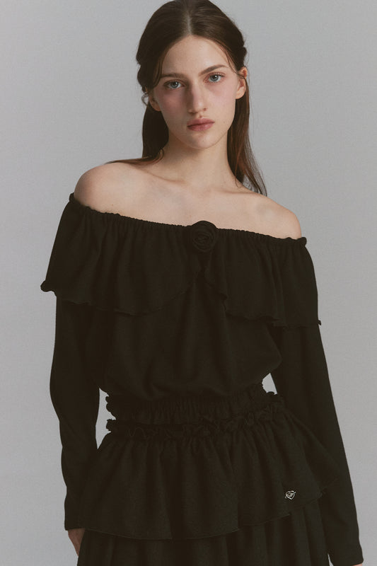 moilly-fw-24-tulip-off-shoulder-top-black