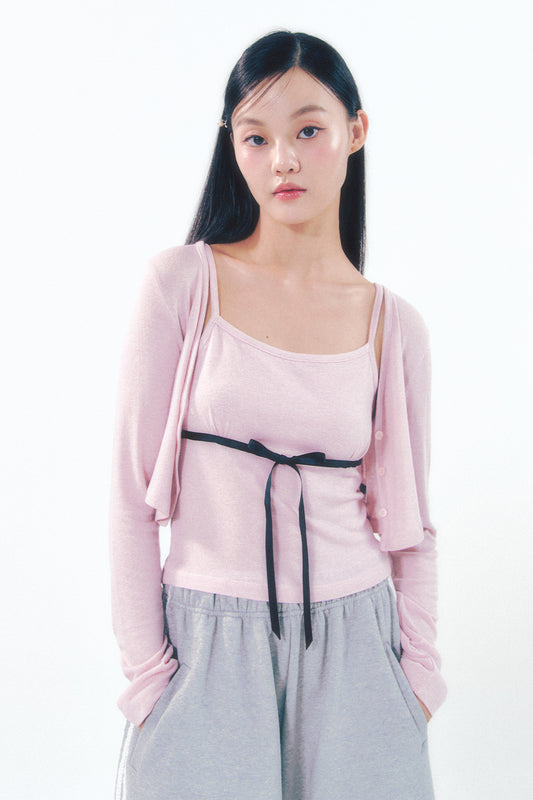 moilly-fw-24-knit-ribbon-shirring-top-set-pink