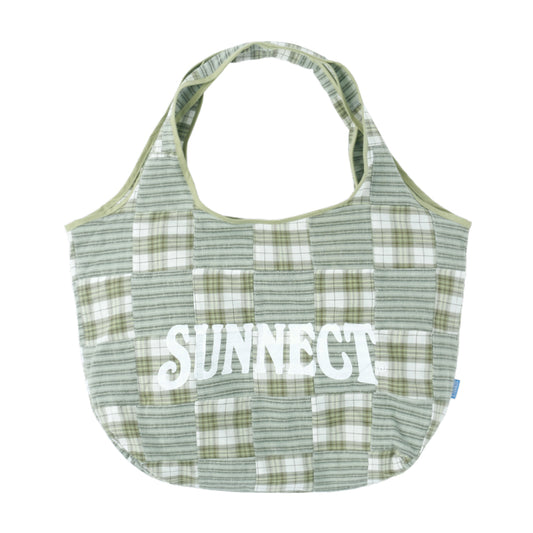 [SUNNECT] SS 25 Madras Shopper Bag - Moss