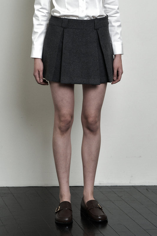 synerjyn-fw-24-plain-wool-mini-skirt-charcoal