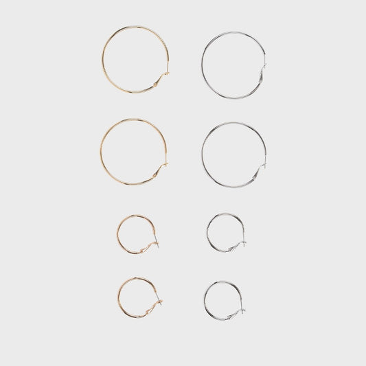 eireve-seasonless-basic-hoop-earring-set-4-pcs