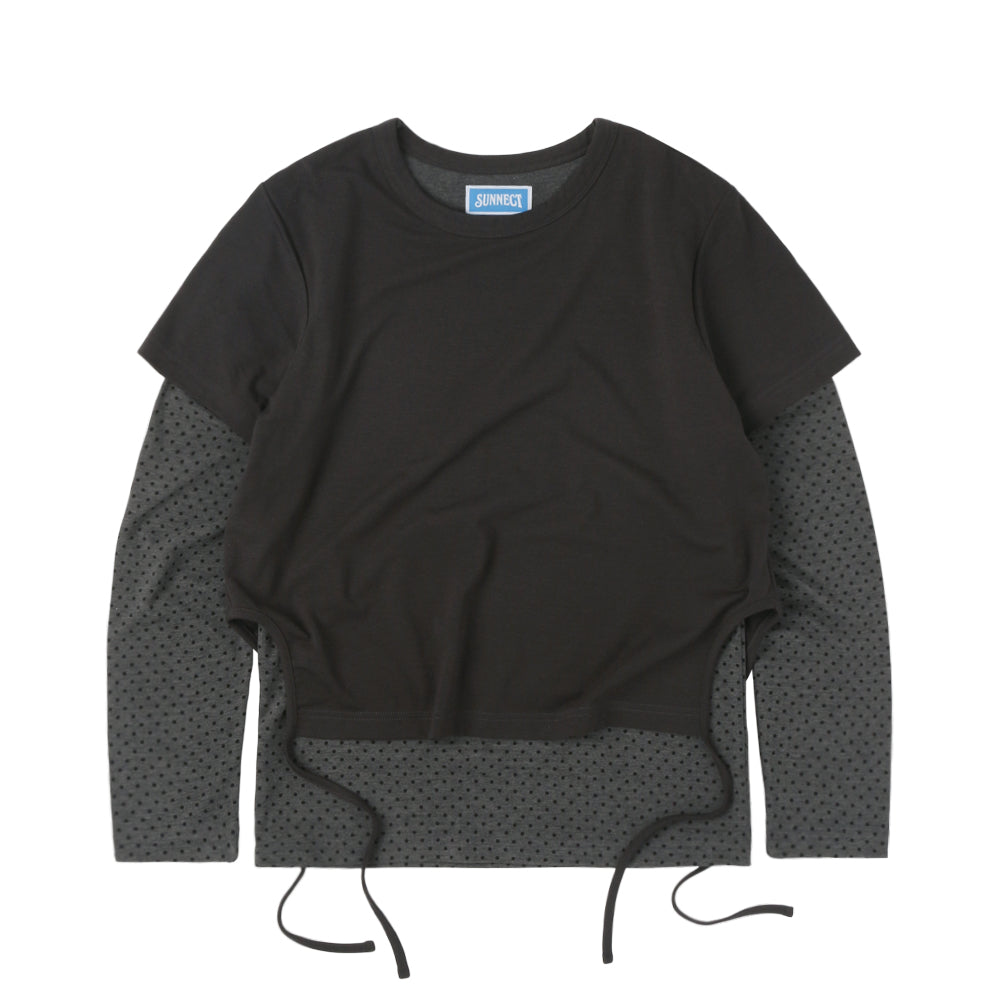 [SUNNECT] SS 25 P.D. Layered LS Tee - Charcoal