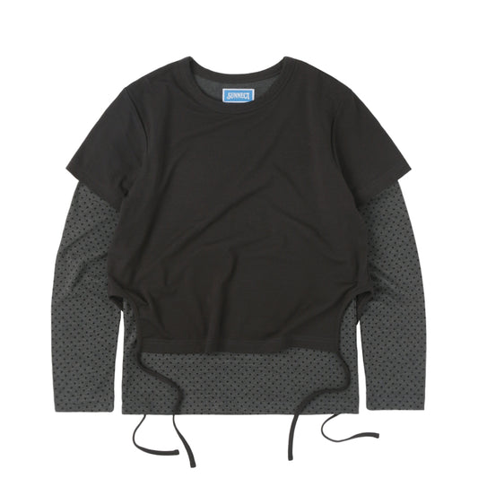 [SUNNECT] SS 25 P.D. Layered LS Tee - Charcoal