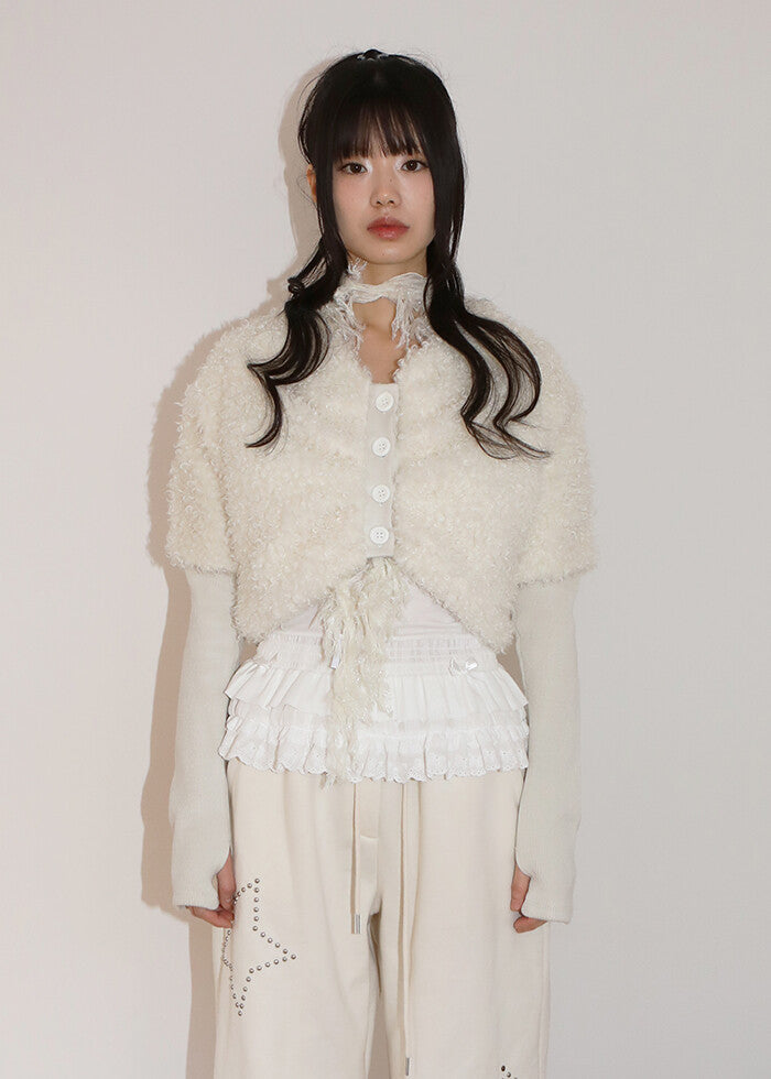 nofficialnoffice-fw-24-curly-fur-shawl-jacket-ivory