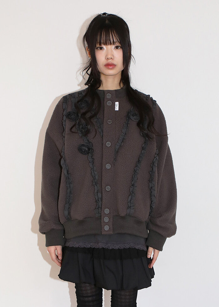 nofficialnoffice-fw-24-dream-flower-fleece-jacket-charcoal