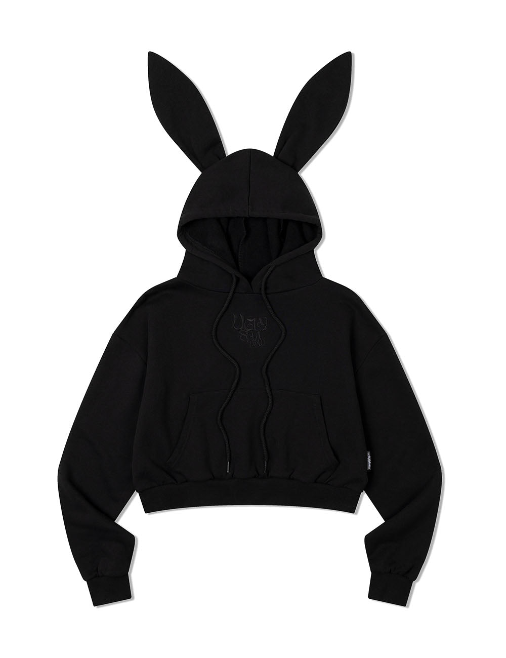 ugly-shadow-winter-23-bunny-ear-crop-hoodieblack